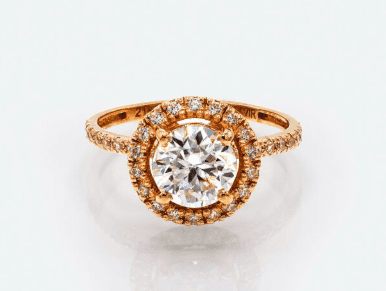 Gold 2CT Mossanite Solitaire Ring