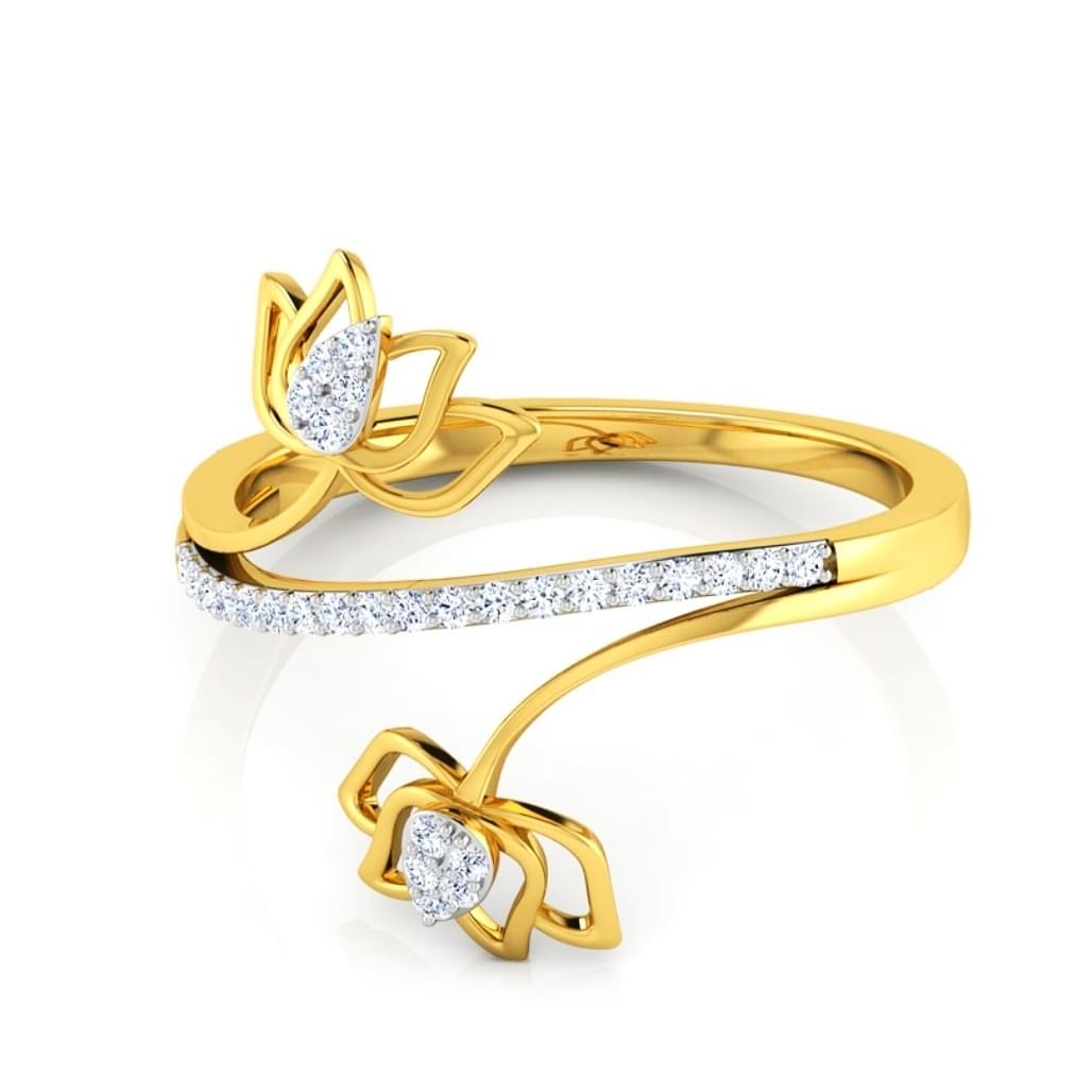 Gold Diamond Lotus Blossom Ring Gold Diamond Lotus Blossom Ring